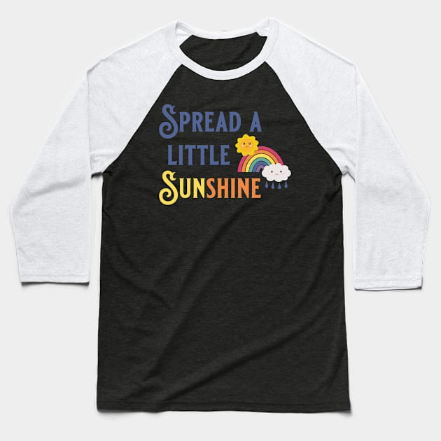 Spread a little Kawaii Sunshine with Rainbow Sun and Cloud Baseball T-Shirt by tandre